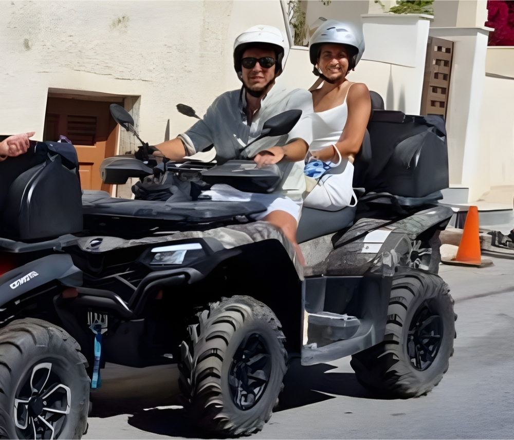 Off-road ATV trail through Santorini countryside
